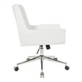 thumbnail image 3 of Chaise de Bureau Quinn en Simili Cuir Blanc avec Base Chromée KD, 3 of 7