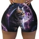 thumbnail image 2 of Fotbe Purple Moon Cat Shorts Sin Costuras – Shorts Deportivos de Cintura Alta para Mujer, Elásticos para Gimnasio, Yoga, Running o Ciclismo-Small, 2 of 8