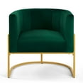 thumbnail image 3 of Accent Chairs Upholstered Velvet Accent Chair with Golden Metal Stand,Mid-Century Living Room Leisure Chair with Curve Backrest -Jade( Emerald),Fabric Accent Chairs, 3 of 5