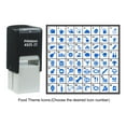 thumbnail image 2 of Printtoo Personalized Food Theme Icons Rubber Stamp Self Inking Stamper 24 mm-Blue, 2 of 7
