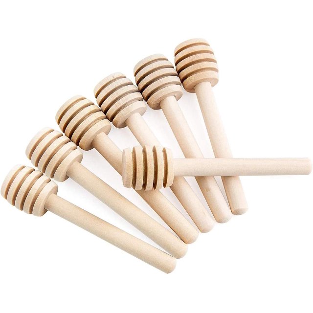 30 Pcs Cuillre Miel,mnagers En Bois Mini Jam Pot Miel Distributeur Collectionner Remuer Rod Stick Distribue Drizzle Miel 8cm Bois, Fave