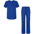 thumbnail image 1 of Adar Universal Unisex Scrub Set - Unisex V-Neck Scrub Top & Tapered Drawstring Scrub Pants - 907 - Royal Blue - 2X, 1 of 5