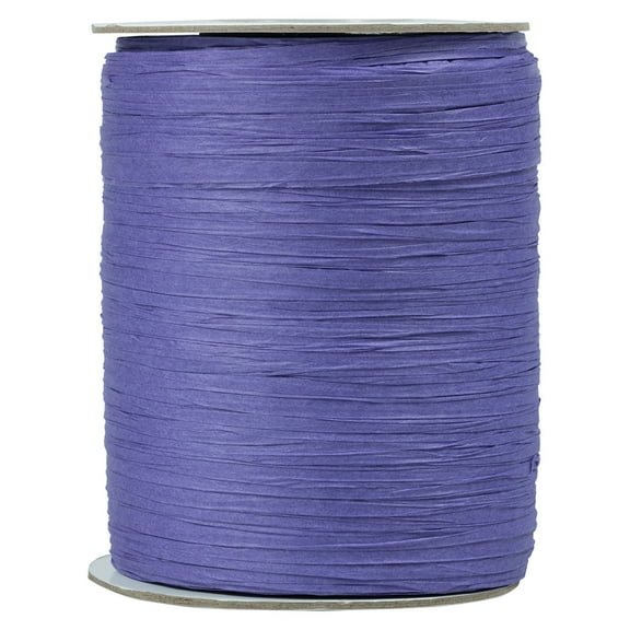 JAM Paper Raffia Ribbon, 200 Yards, Purple, 1/Pack