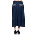 thumbnail image 4 of Fashion2Love Women's Plus Size Mid Rise A-Line Long Jeans Maxi Denim Skirt, 4 of 6