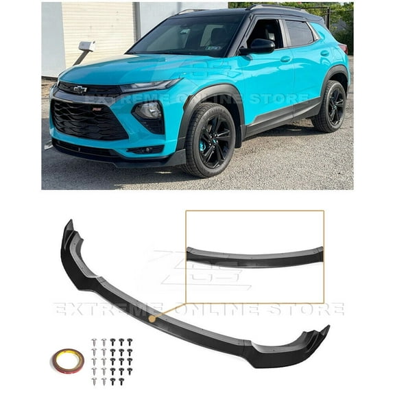 Replacement For 2021-2023 Chevrolet Trailblazer RS | Performance Track Style ABS Plastic - Matte Black 4Pcs Front Bumper Lower Lip Splitter