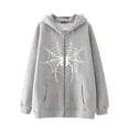 thumbnail image 3 of Dark hip-hop gótico Harajuku Y2k estampado de araña cremallera Sudadera con capucha hombres y mujeres Harajuku chaqueta sudadera, 3 of 4