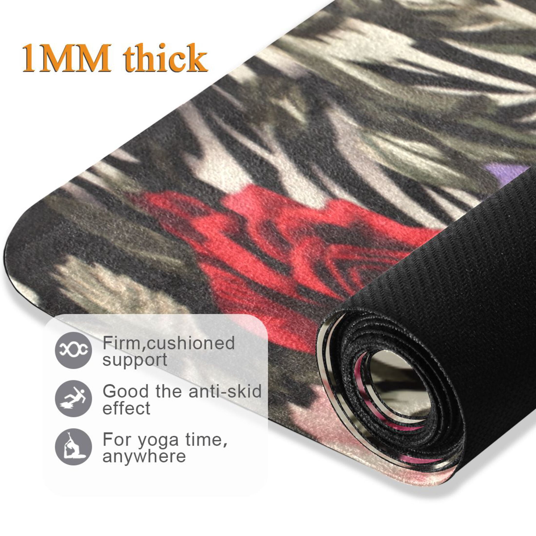 BZSMCE Yoga Mat Women Fitness Mat Royal Rose Harmony Pattern