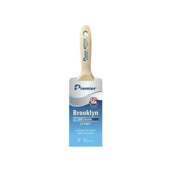 Premier 3" Flat Sash Soft, Polyester Bristle, Paint Brush, Hardwood Handle 17313