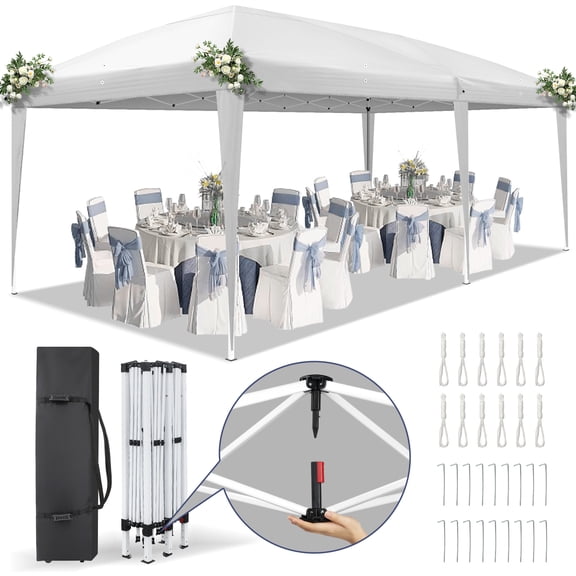 UBesGoo Large Foldable Storage Shed – Waterproof Outdoor Garden Shed, Easy Assembly, Lightweight for Patio/Backyard, White