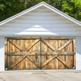 thumbnail image 2 of 8X6FT Rustic Barn Door Garage Door Decorations, Western Farmhouse Wood Board Door Cover Garage Door Banner for Countryside Wedding Wild West Theme Bday Party Photo Background Photography Backdrop, 2 of 5