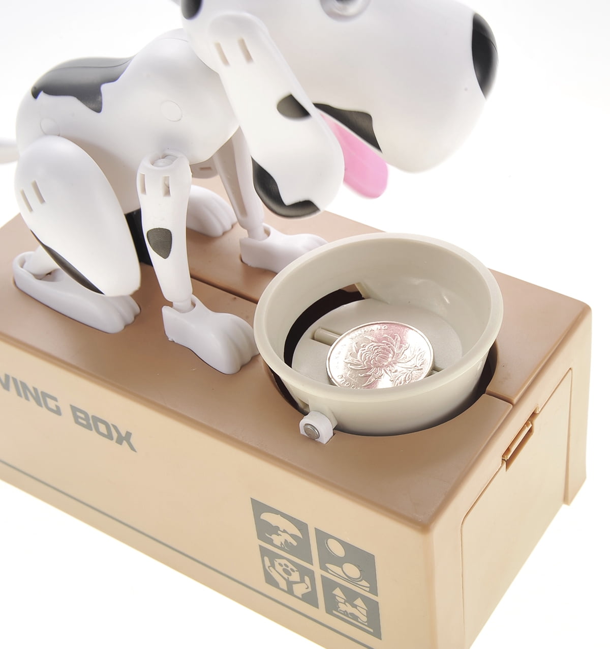 CoinCollector Dog Piggy Bank - Black White