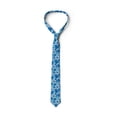 thumbnail image 3 of Floral Necktie, Top View Flower Petals Scene, Dress Tie, 3.7", Azure Blue Pale Blue, by Ambesonne, 3 of 3