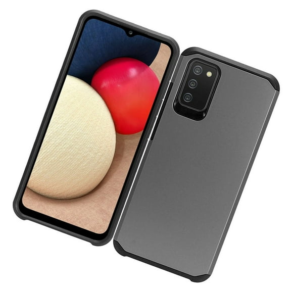 Case for Samsung Galaxy A02s Armor Dual Layer 2 in 1 Rubberized Hard Shell Shockproof TPU Hybrid Protection Slim Cover for Galaxy A02S by Xcell -  Gray