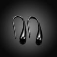 thumbnail image 4 of QQTDFG Silver Plated Threader Drop Dangle Hook Rose Yellow Gold Black Earrings L18-Black, 4 of 5