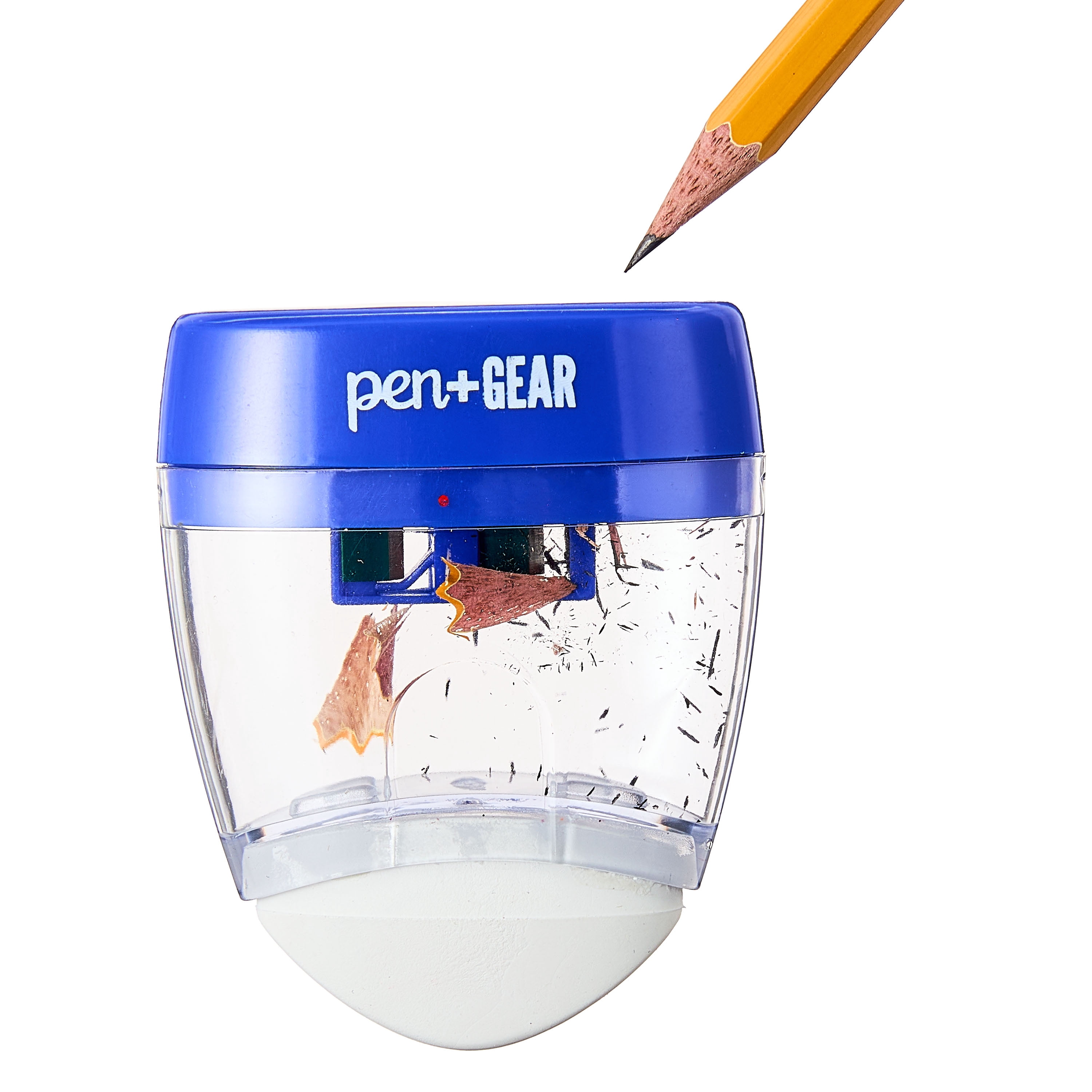 Pen+Gear 2-in-1 Two Hole Manual Pencil Sharpener with Eraser, Blue
