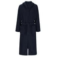 thumbnail image 4 of uublik Bathrobe Women Flannel Robes Casual 2Pcs Long Sleeves Robes Pants Winter Woman Bathrobe Nightwear Navy, 4 of 6