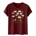 thumbnail image 4 of Xdegoge T Shirts for Women Graphic Under 10 Short Sleeve Crewneck Shirts Floral Summer Casual Tops Tunic Loose Fit Tees Soft Comfy Blouses of The Week Saved for Later, 4 of 5