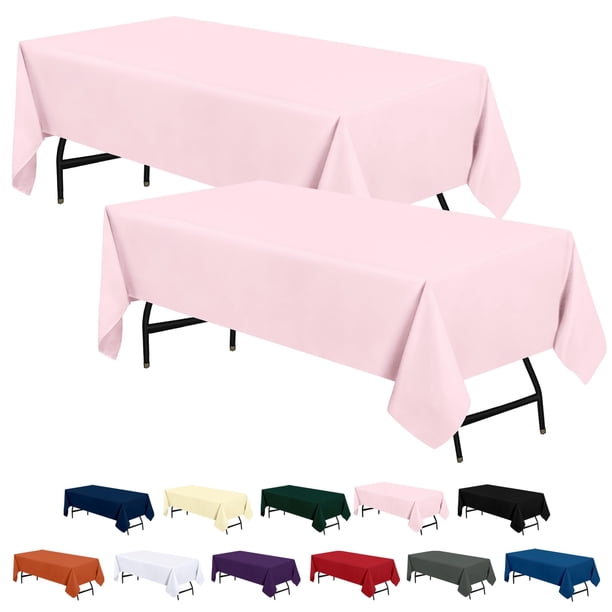 Mantel Utopia Kitchen, 2 unidades, rectangular, poliéster rosa, 1,8 x 3 m