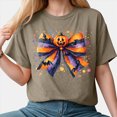 thumbnail image 5 of Towmus Halloween Shirts for Women Pumpkin Face Bow Graphic T Shirt Short Sleeve Funny Top Tees, 5 of 6