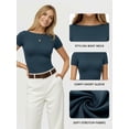 thumbnail image 4 of MOYIKO Womens T Shirts Short Sleeve Boat Neck Slim Fit Tee Basic Summer Tops, 4 of 7