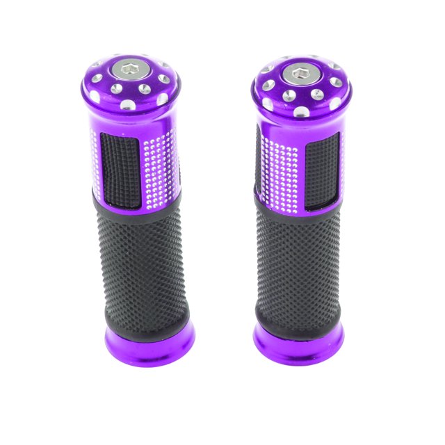 CNC Por De La Motocicleta Manillar 7 / 8inch Empuñadura De Caucho Extremo De Color Púrpura DYNWAVEMX Empuñaduras