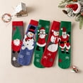 thumbnail image 5 of Fabrcox Womens Cute Mid-Calf Fuzzy Slipper Socks, Non Slip Warm Winter Casual Christmas Printed Indoor Loungewear Socks (C), 5 of 5