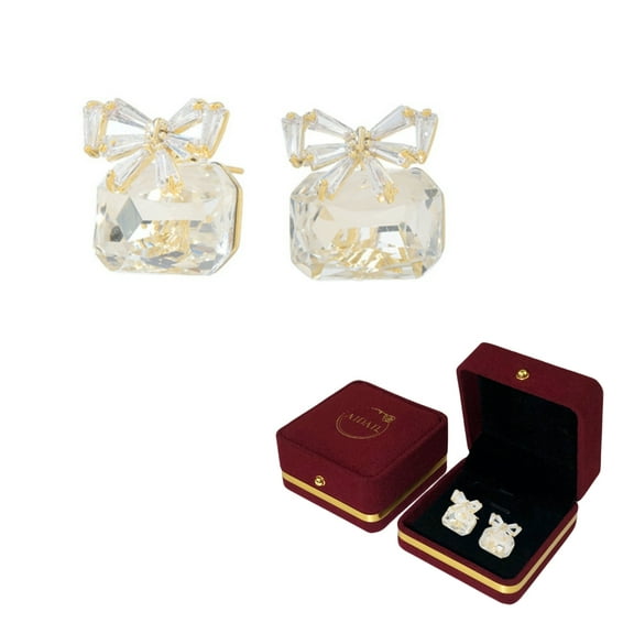 Square Stud Earrings,925 Sterling Silver Crystal Birthstone Earring Anniversary Wedding Birthday Mother's Day Jewelry Gifts for Women