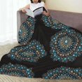 thumbnail image 6 of Honeii Mandala Print Fleece Blanket - Throw Blanket for Bed, Sofa, Couch, Camping, and Travel , Microplush Ultra Soft Warm Blanket-80"x60", 6 of 7