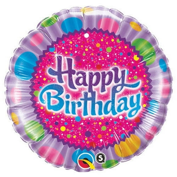 18 inch Birthday Sprinkles & Sparkles Foil Mylar Balloon - Party Supplies Decorations