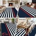 thumbnail image 5 of Rectangle Area Rugs 5 x 7 Ft, Anchor Navy Blue Non-Slip Residential Carpet, Red Nautical White Geometric Stripes Indoor Crawling Mats Runner Rugs for Living Room/Dining Room/Bedroom, 5 of 8