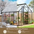 thumbnail image 5 of Polar Aurora 7.5x6 FT Quick Setup Polycarbonate Greenhouse with Roof Vent,Large Aluminum Walk-in Green House for Outdoor Garden Backyard,Black, 5 of 7