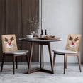 thumbnail image 4 of TSOVTHRID Cartoon Reindeer Print Chair Back Slipcovers Stretch Polyester Fabric Dining Room Chair Cover Soft Chairs Back Protector Cover for Kitchen Hotel Party Christmas Decor, Set of 6, 4 of 7