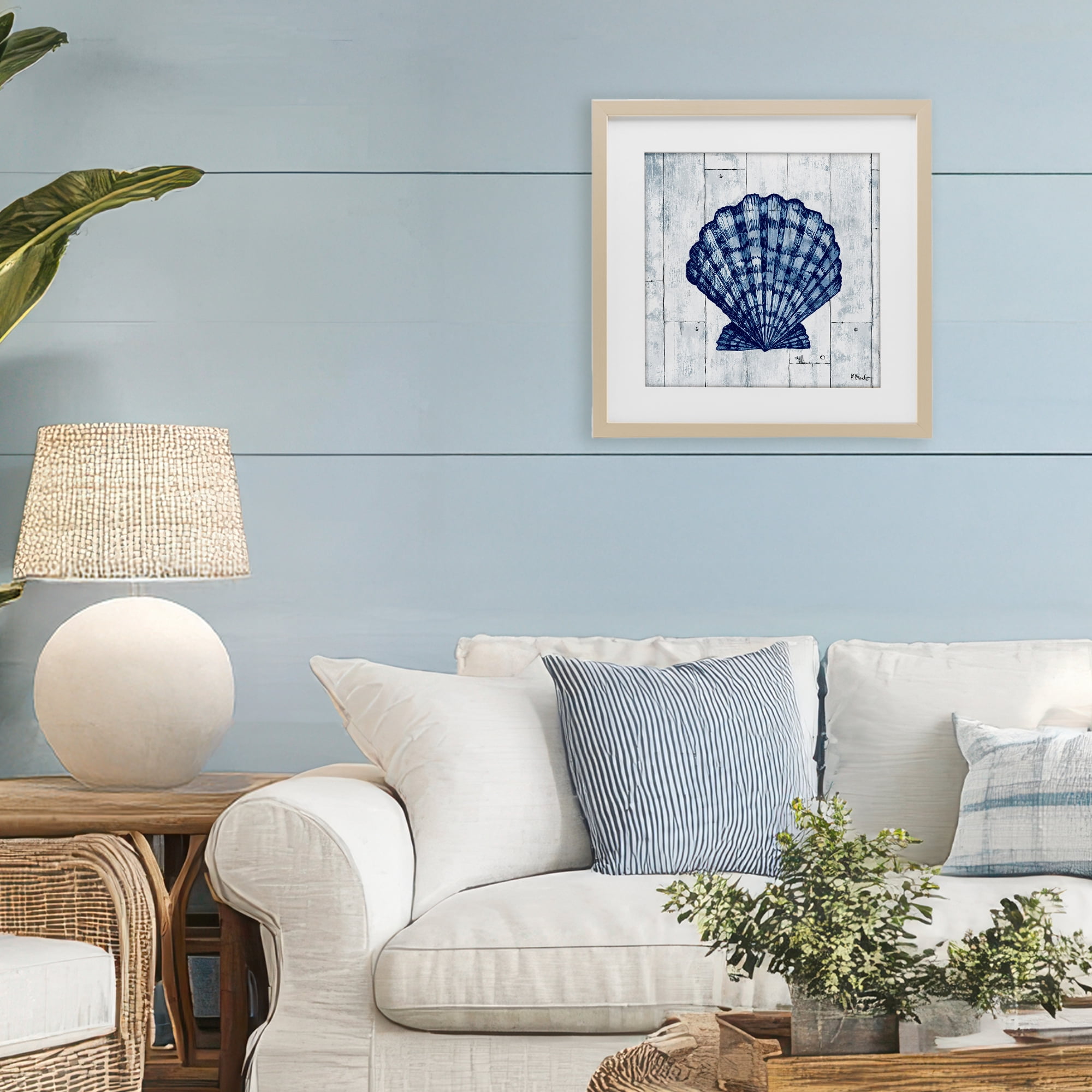 Stupell Industries Coastal Timberland Scallop Birch Framed Print Under Glass, design by Paul Brent