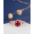 thumbnail image 6 of HeartsAndYou 1.5ct Round Natural Pink Ruby & Diamond Ring Infinity Flower 14k SOLID Rose Gold, 6 of 9