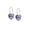 Lilac, variant on | Hypoallergenic | Natural Titanium Crystal Heart Pendant Earrings | Best Choice For Sensitive Ears