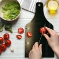 thumbnail image 3 of Industrial Cutting Board, Wooden Space Room Classical Edison Innovation Themed Design, Decorative Tempered Glass Cutting and Serving Board, Wine Bottle Shape, Dark Brown Cinnamon, by Ambesonne, 3 of 5