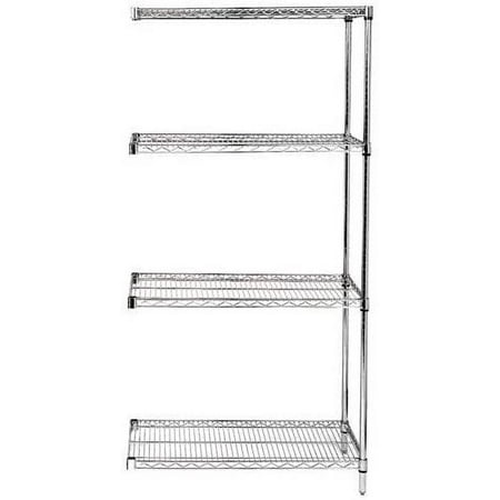 

18 Deep x 24 Wide x 80 High 4 Tier Chrome Add-On Shelving Unit