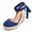 Navy Blue, variant on Womens Platform Closed Toe Ankle Strap Lace Up Summer Shoes Espadrilles Wedge Sandals