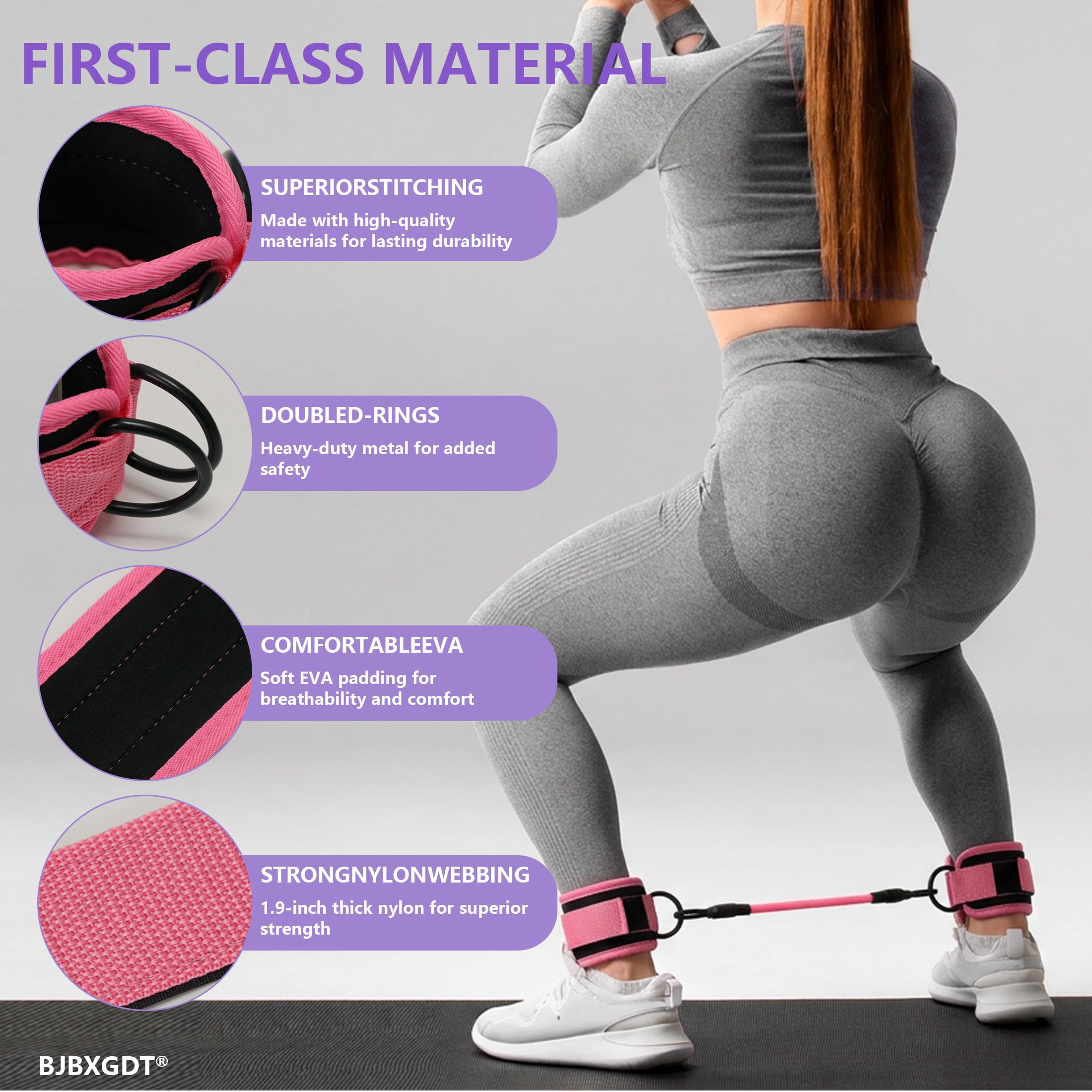 Pilates Ring Circle Set 18 Pcs Exercise Equipment Accessories for Women, Workouts Pilates Ball Stretching Strap for Women's Home Workouts & Beginners