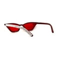 thumbnail image 4 of Full Rhinestone Iced Narrow Cat Eye Diva Sunglasses All Red, 4 of 4