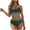 Green-03, variant on Women Bikini Two Piece Color Block Ribbed Knit Thin Strap Swimsuit And Tummy Control Bottom Simple Summer