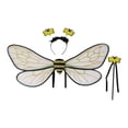 thumbnail image 3 of Diadema de alas de abeja, divertida decoración, accesorio de disfraz, juego de rol de baile, lindo atuendo Juego de 3 piezas en oro negro, 3 of 9