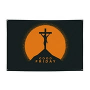 Happy Good Friday Day Banner Backdrop Porch Sign 47 x 71 Inches Holiday Banners for Room Yard Sports Events Parades Party