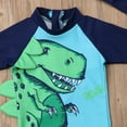 thumbnail image 5 of 2PCS Toddler Baby Kids Boy Dinosaur Sun Protective Swimwear Rash Guard Swimsuit+Hat Costume, 5 of 7