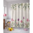 thumbnail image 5 of Easter Shower Curtain Tulip Flowers Spring Floral Shower Curtains for Bathroom Decor Eucalyptus Leaves Bath Curtains Sets for Spring Easter Bathroom Decor Fabric Waterproof Small Stall 36" X 72", 5 of 6