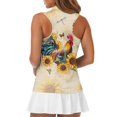 thumbnail image 5 of Whosucclay Rooster and Sunflower Pattern Ladies Golf Shirt for Women, Zipper Sleeveless Shirts Quick Dry Stretchy Women Golf Sleeveless Half Zip Top, 5 of 7