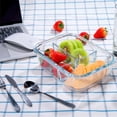 thumbnail image 3 of Brandtrendy - Juego de 3 Contenedores de Vidrio para Preparaci&oacute;n de Comidas con divisiones, organizaci&oacute;n y almacenamiento de cocina, contenedor transparente con tapas, resistente, 3 of 9