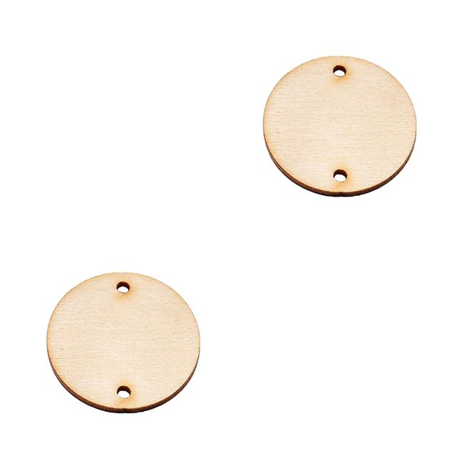 Advancent Colgante de rodajas de de 100 piezas, corazón de estrella en blanco con agujero, recorte de Natural, artesanías hechas a mano para ronda 38 mm 2Conjunto