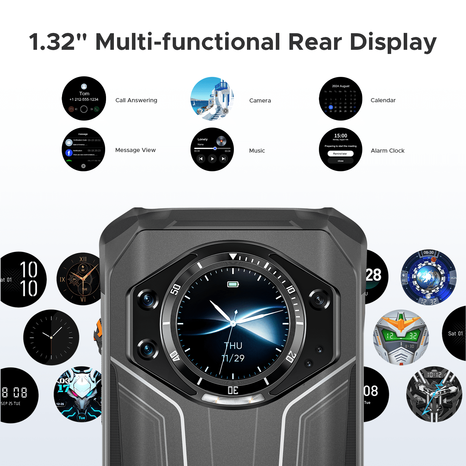 DOOGEE S119 (2025) Rugged Phone Unlocked,24GB+512GB/TF 2TB Android 14 Rugged Smartphone with 1.32" Rear Screen,10200mAh Battery/33W,6.72" FHD+,100MP+20MP Night Vision,NFC/Dual Unlock/3 Card Slot/OTG