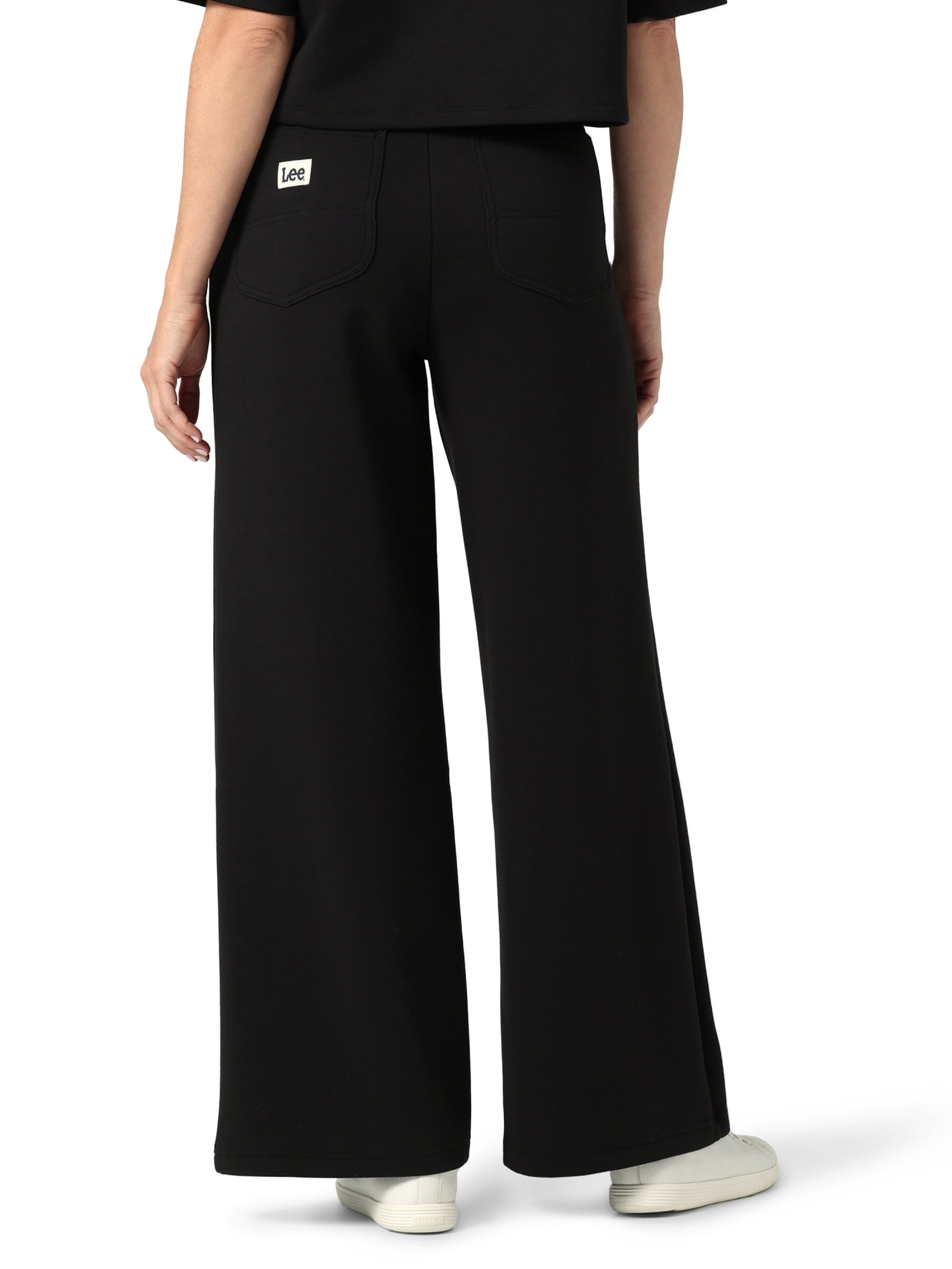 Lee Women's Drawstring Midrise Wide Leg Pant, Black, Large at   Women's Clothing store